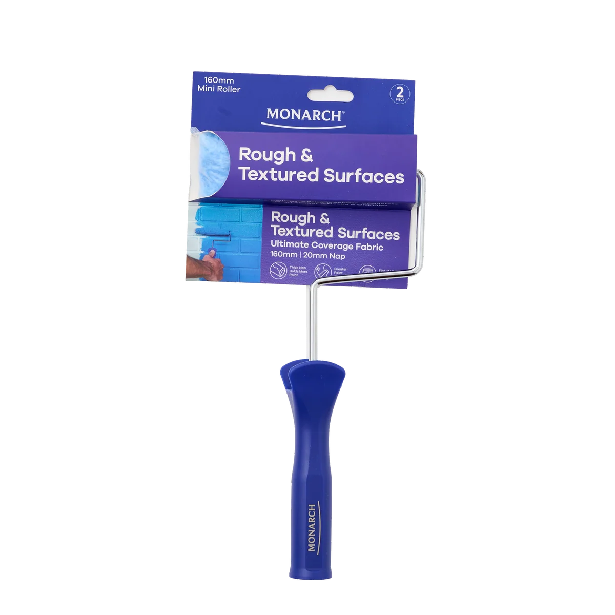 Monarch 2 Piece Mini Roller Set - 160mm 20mm Nap - Purple - Rough Surfaces
