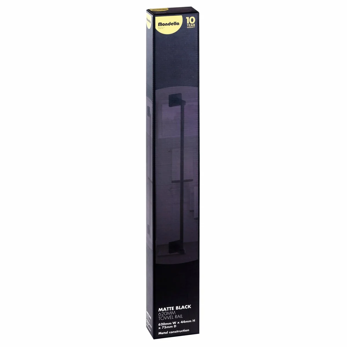 Mondella 620mm Matte Black Rococo Towel Rail - Durable Metal Construction - Image 2