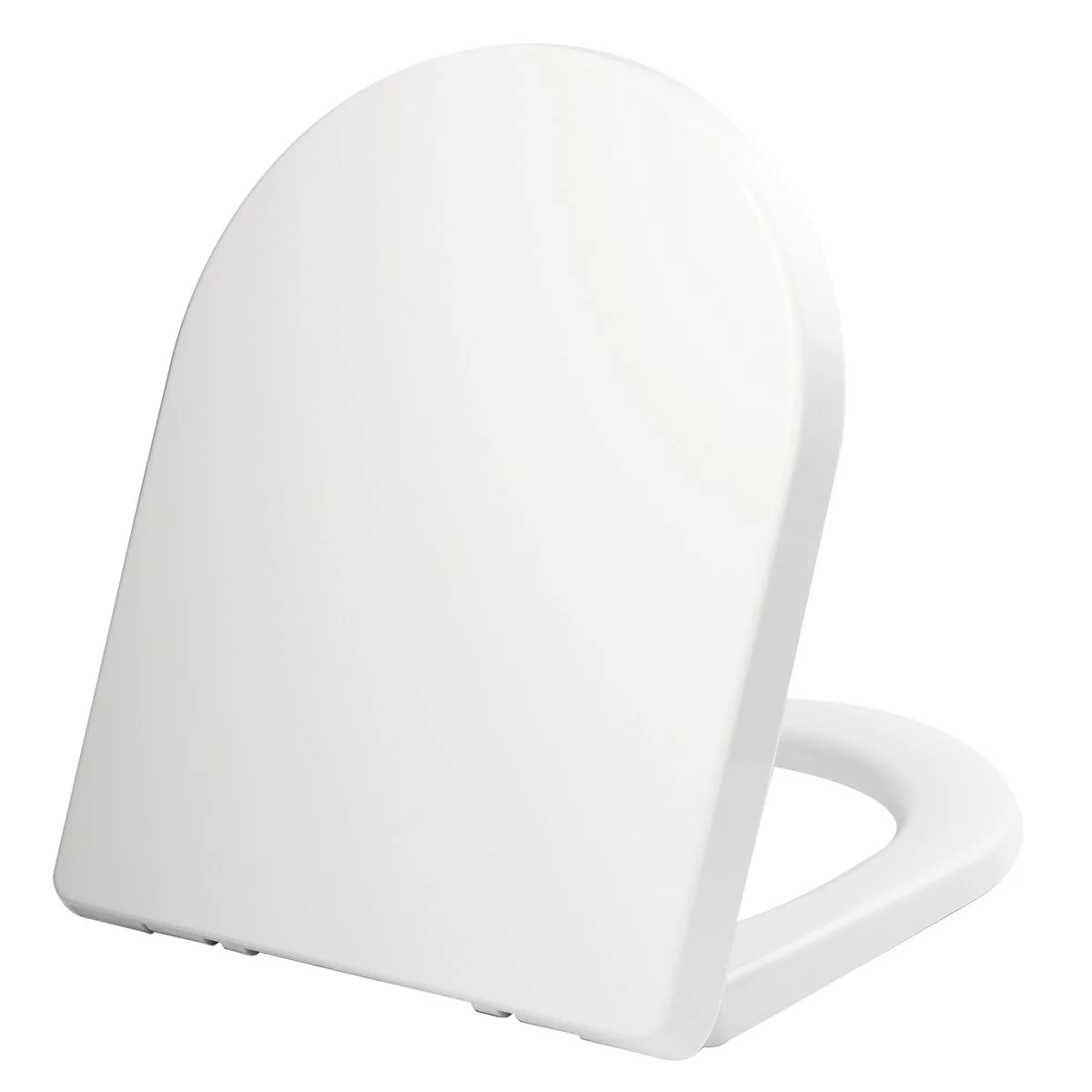 Mondella White Rococo Back To Wall Toilet Seat - D-Shape - Soft Close - Easy Install