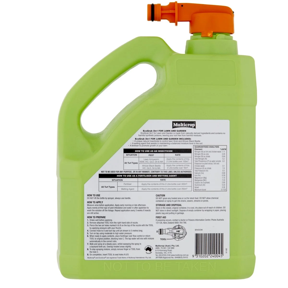 Multicrop EcoGrub - 2L - Plastic Bottle - Insecticide for Lawns - Image 2
