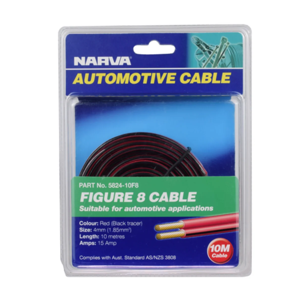 Narva Figure 8 Cable - 4mm - Red/Black - 15A - 10m