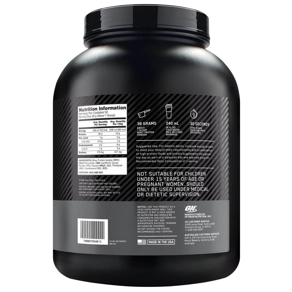 Optimum Nutrition Performance Whey Isolate 1.9kg Ultra-Filtered - Image 3