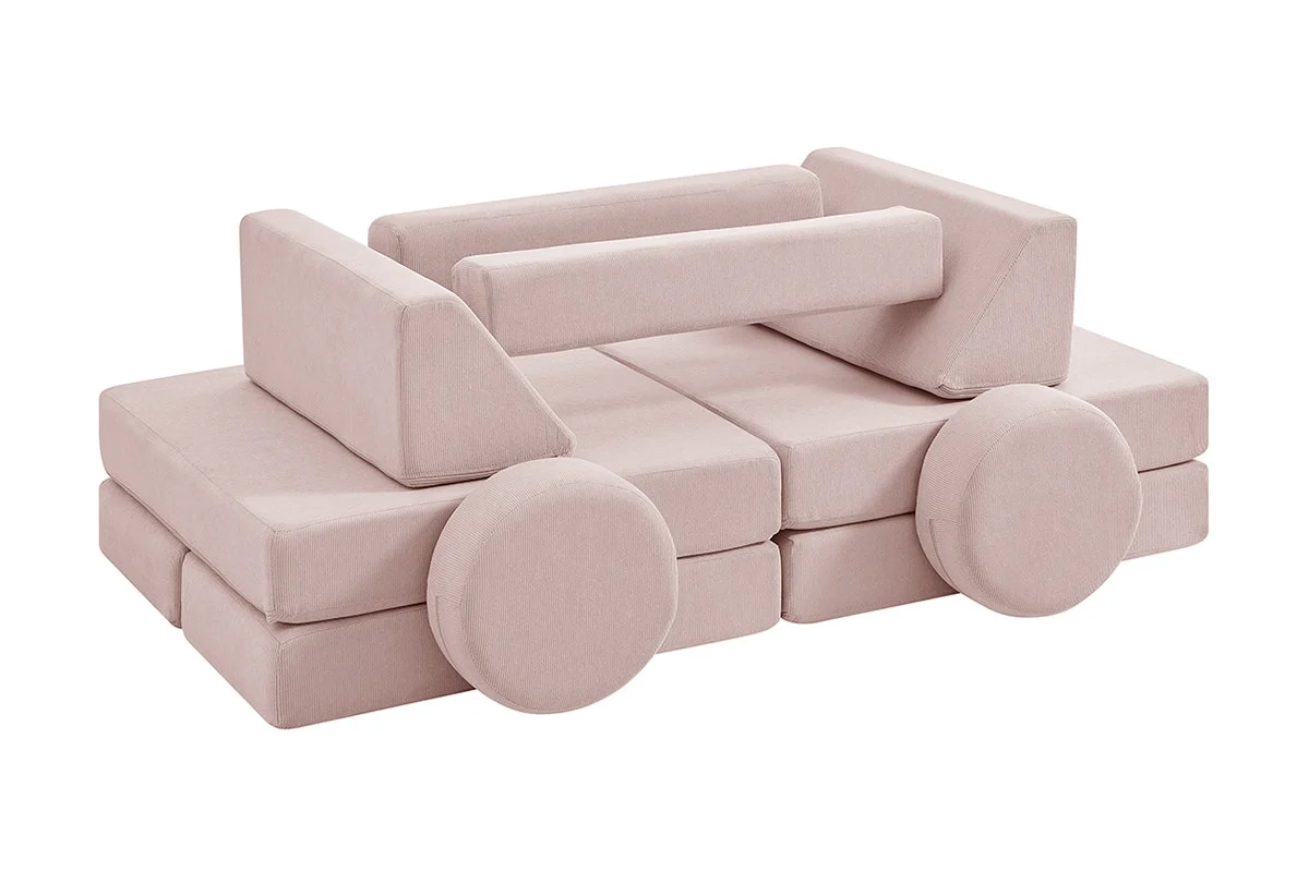 Ovela 14 Piece Double Kids Play Sofa Pink Modular Set - Image 11