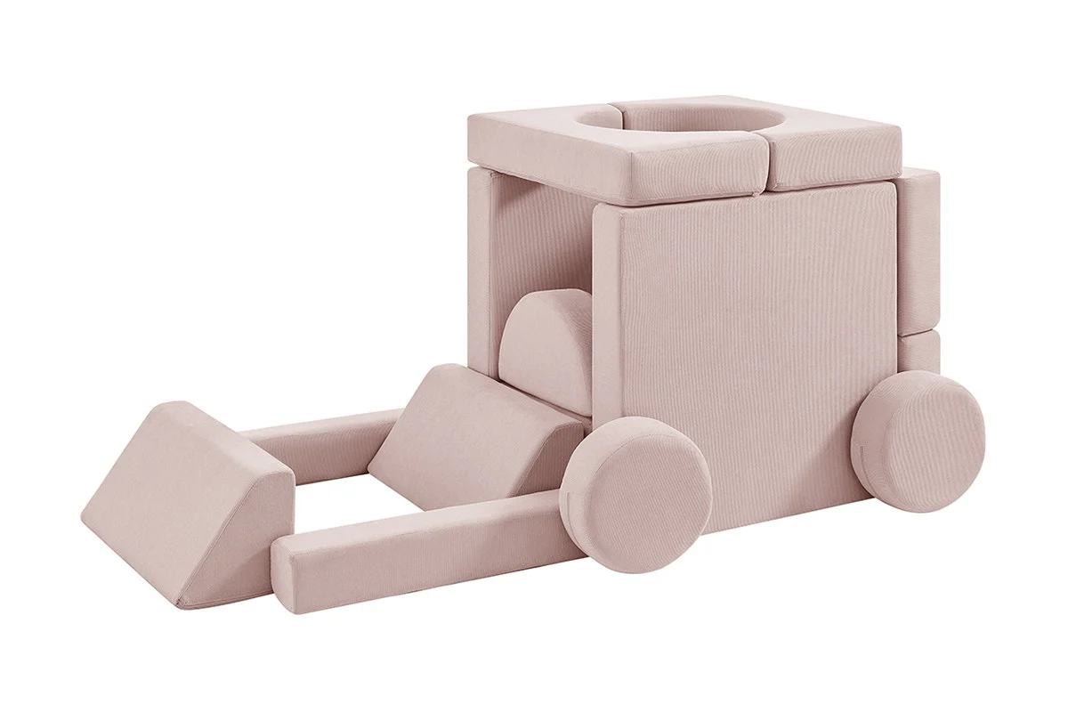 Ovela 14 Piece Double Kids Play Sofa Pink Modular Set - Image 13