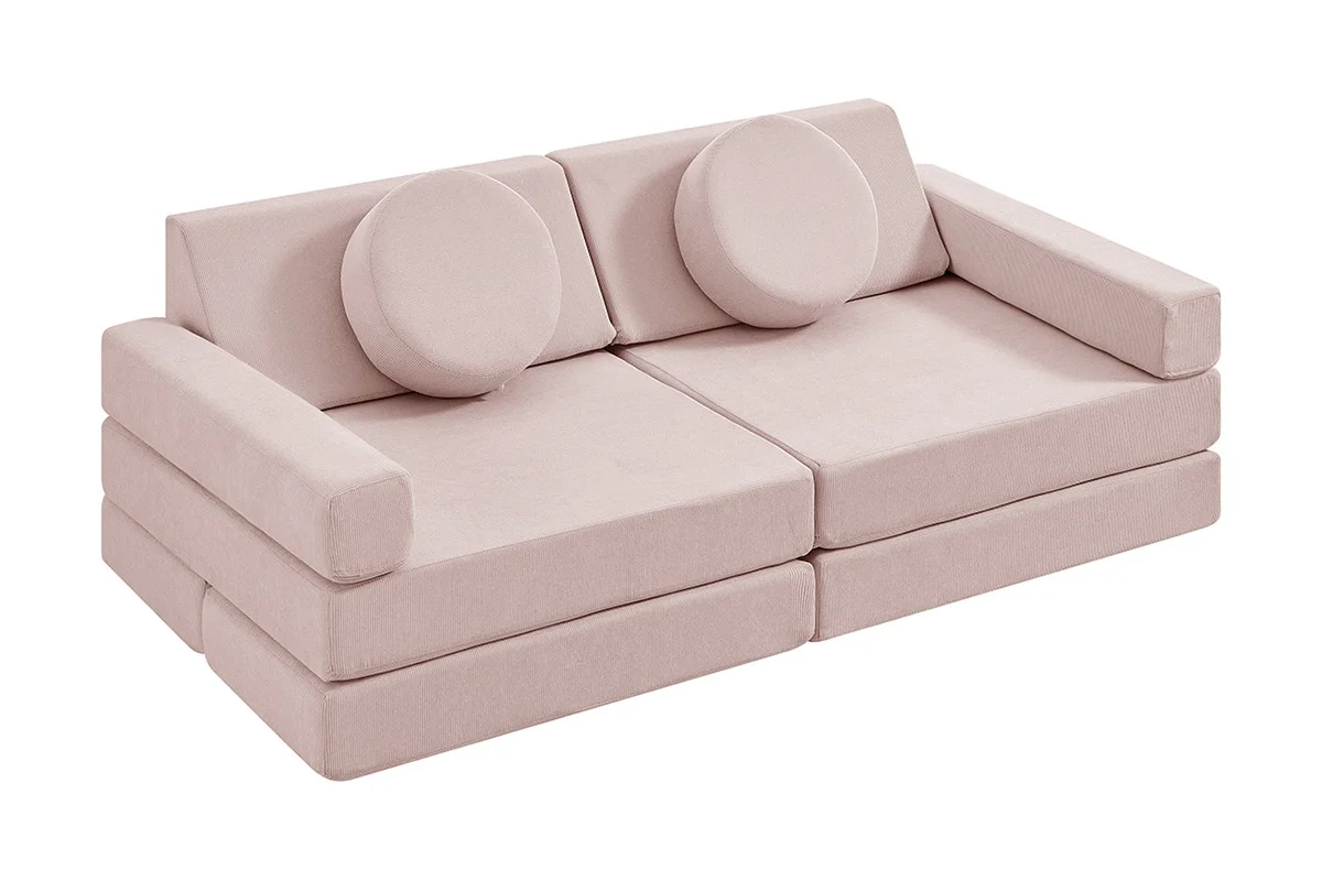 Ovela 14 Piece Double Kids Play Sofa Pink Modular Set - Image 8