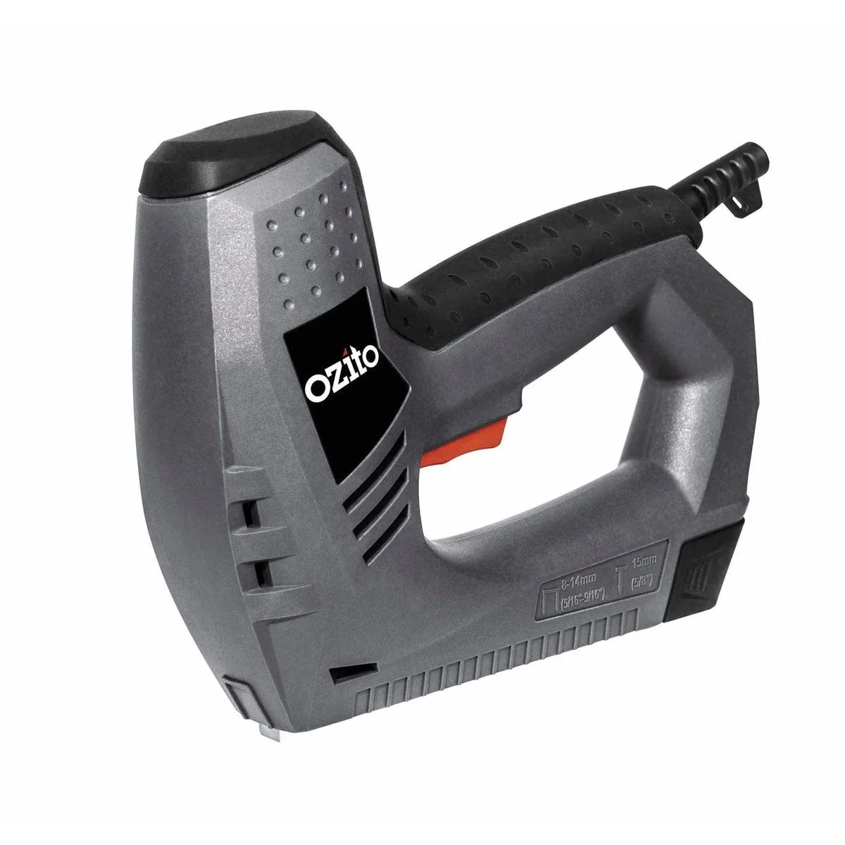 Ozito 8mm 14mm Stapler Nail Gun - 1500 Staples & 100 Nails - Red/Silver/Black