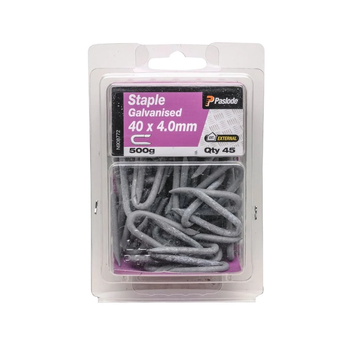 Paslode Galvanised Staple Nails 40 x 4mm 500g Durable Exterior Use