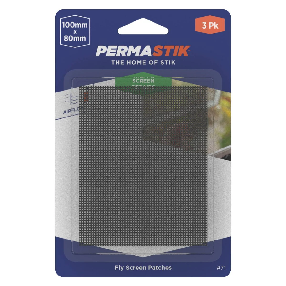 Permastik Adhesive Screen Patches 100x80mm Fibreglass 3 Pack