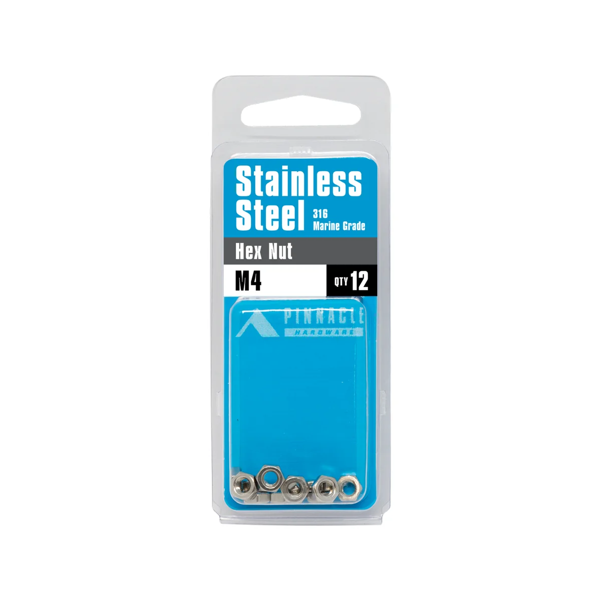 Pinnacle M4 Stainless Steel Hex Nuts 12 Pack - 4mm x 4mm - 0.012kg - Image 3
