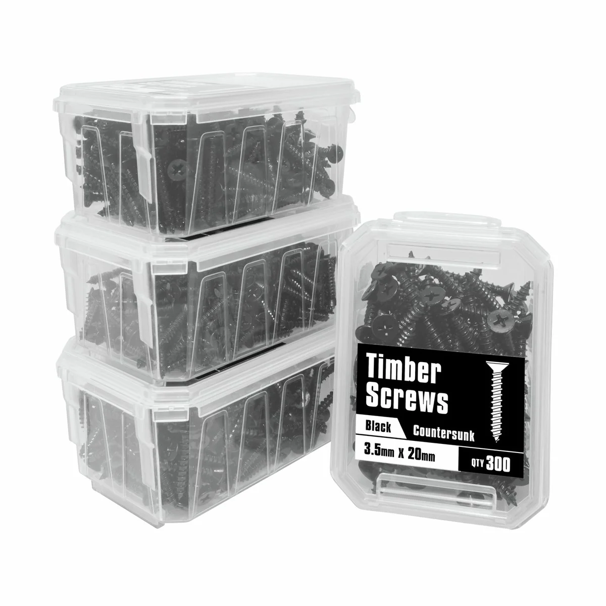 Pinnacle Timber Screws - 3.5 x 20mm - Black - Countersunk - Image 3
