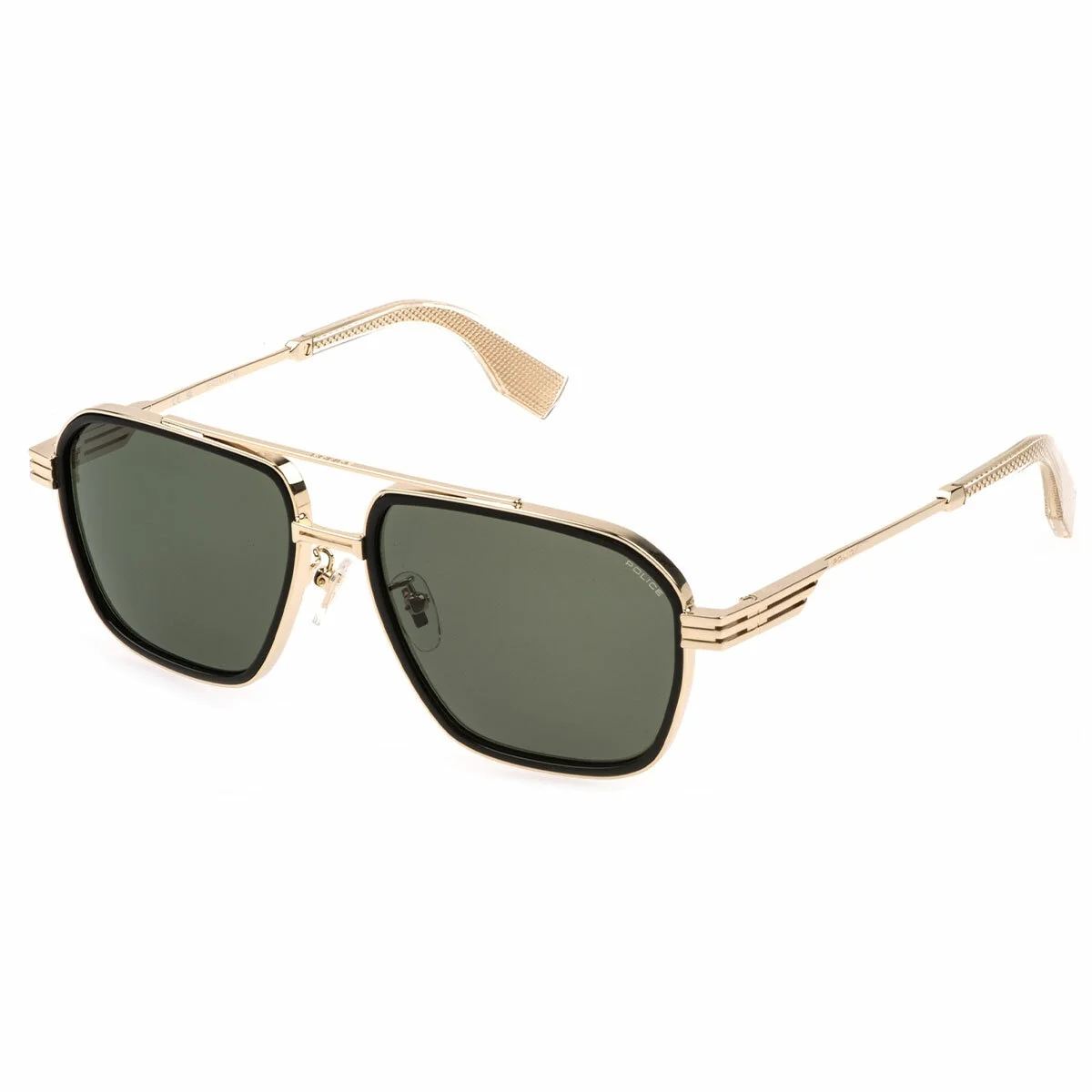 Police SPLQ91E 58300Y Navigator Sunglasses 58mm Green Lenses Rose Gold Metal