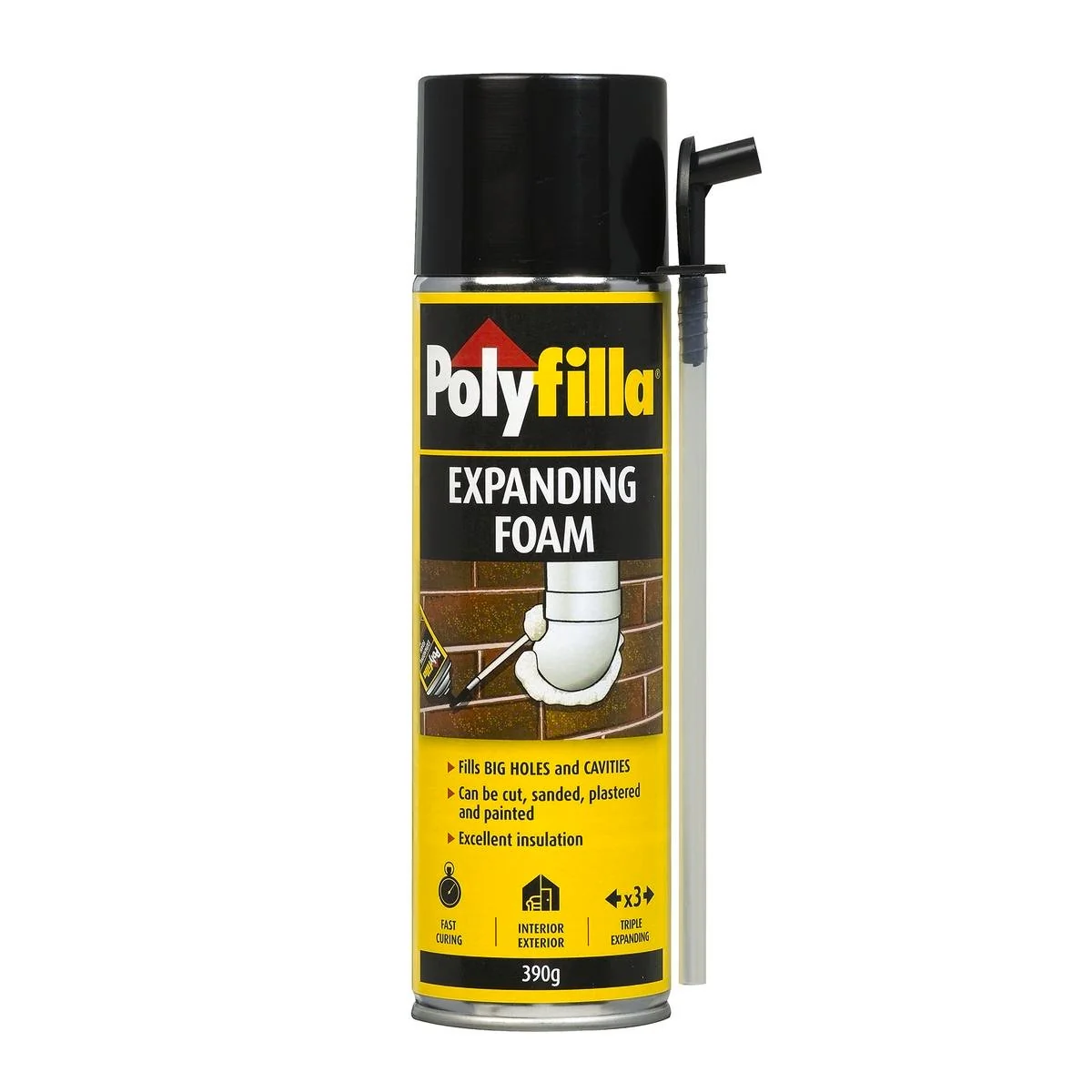 Poly 390g Expanding Foam - 390g Polyurethane - Fast Curing - Strong Adhesion