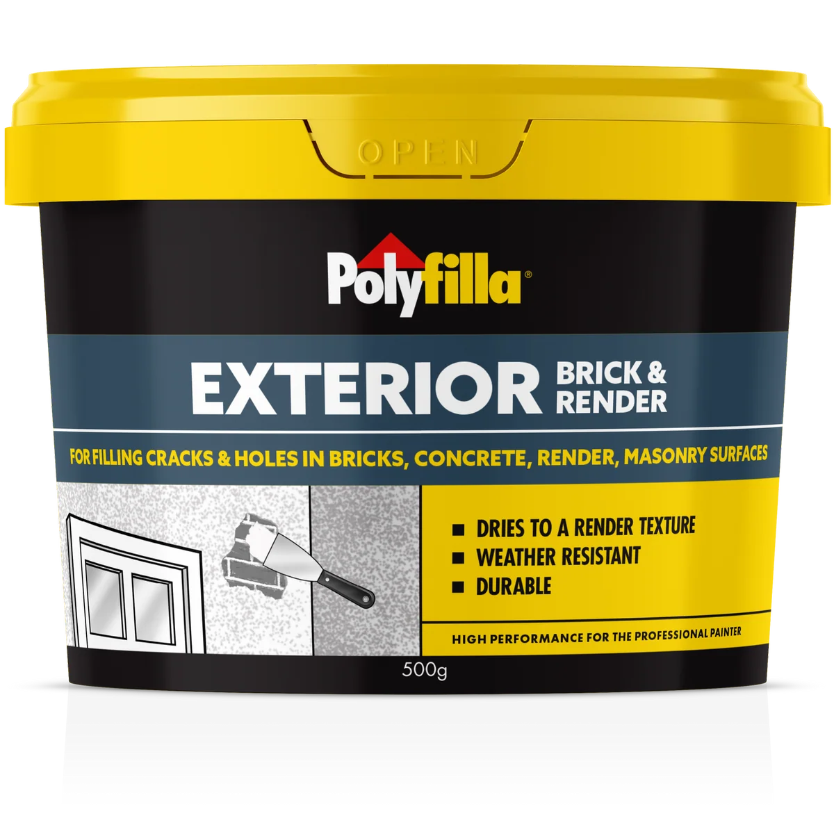 Polyfilla 500g Exterior Brick and Render Filler - Ready Mixed - Durable Finish