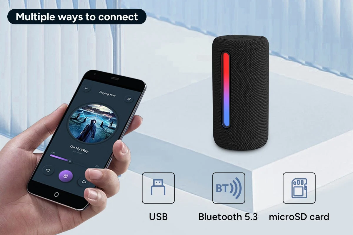 Portable RGB Bluetooth Speaker 10W with LED Lights - Image 6