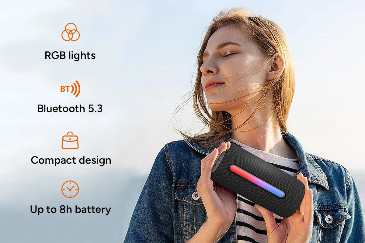 Portable RGB Bluetooth Speaker 10W with LED Lights - Image 9
