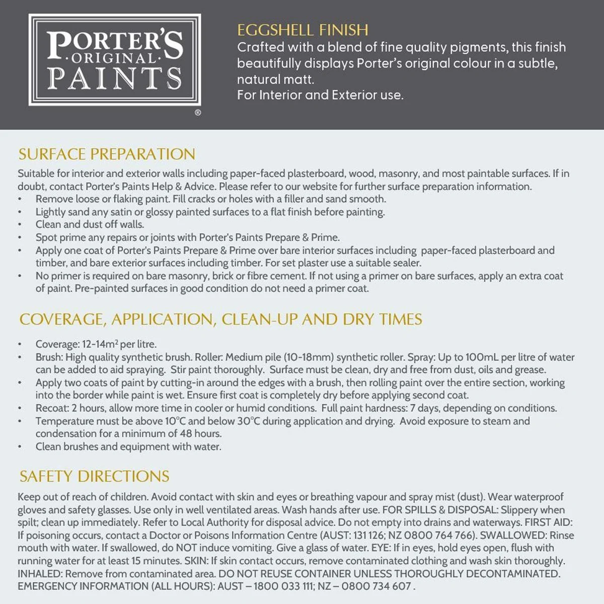 Porter S Washable Paint 4L - French Green - Eggshell Finish - 4L - Image 5