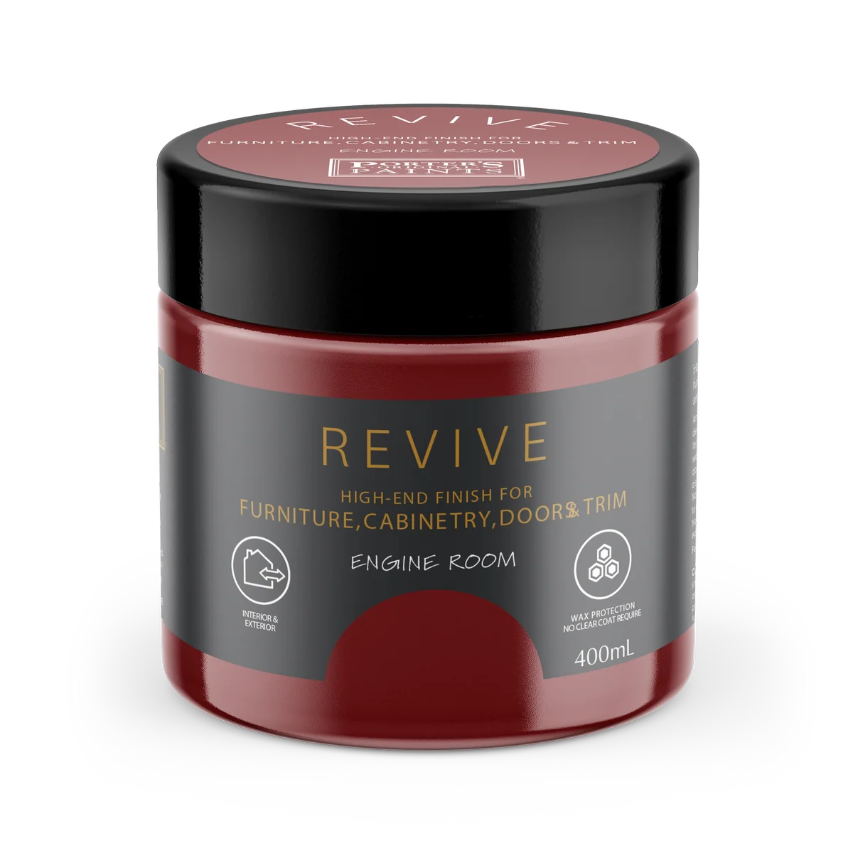 Porter S Paints Revive Furniture Paint 400ml - Engine Room Red - Washable
