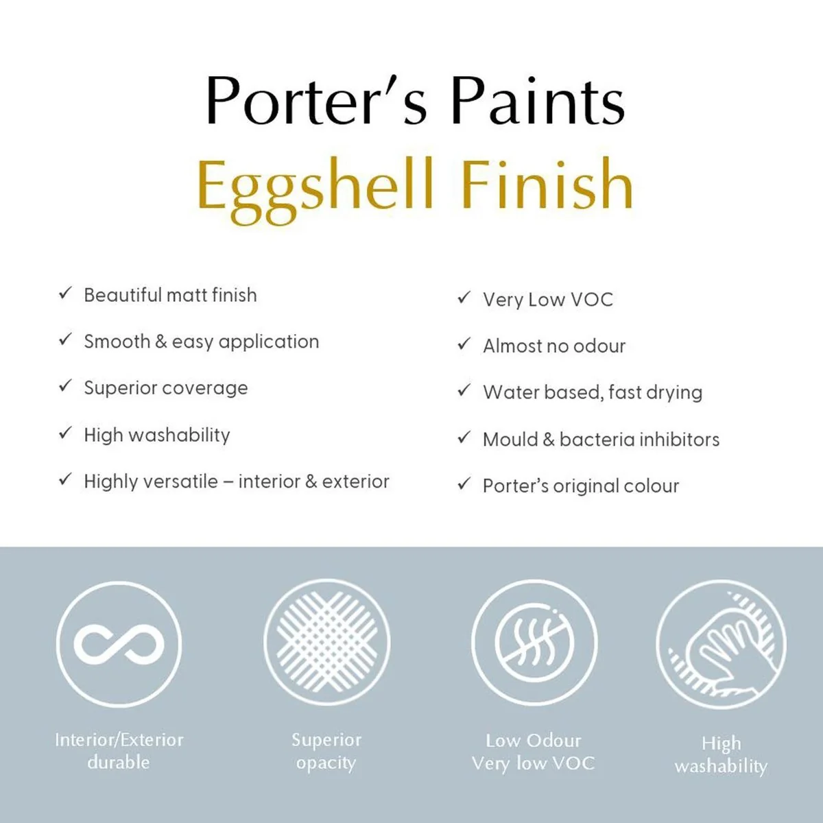 Porter S Washable Paint 100ml Old Stone Wall Eggshell Finish 0.1L - Image 4