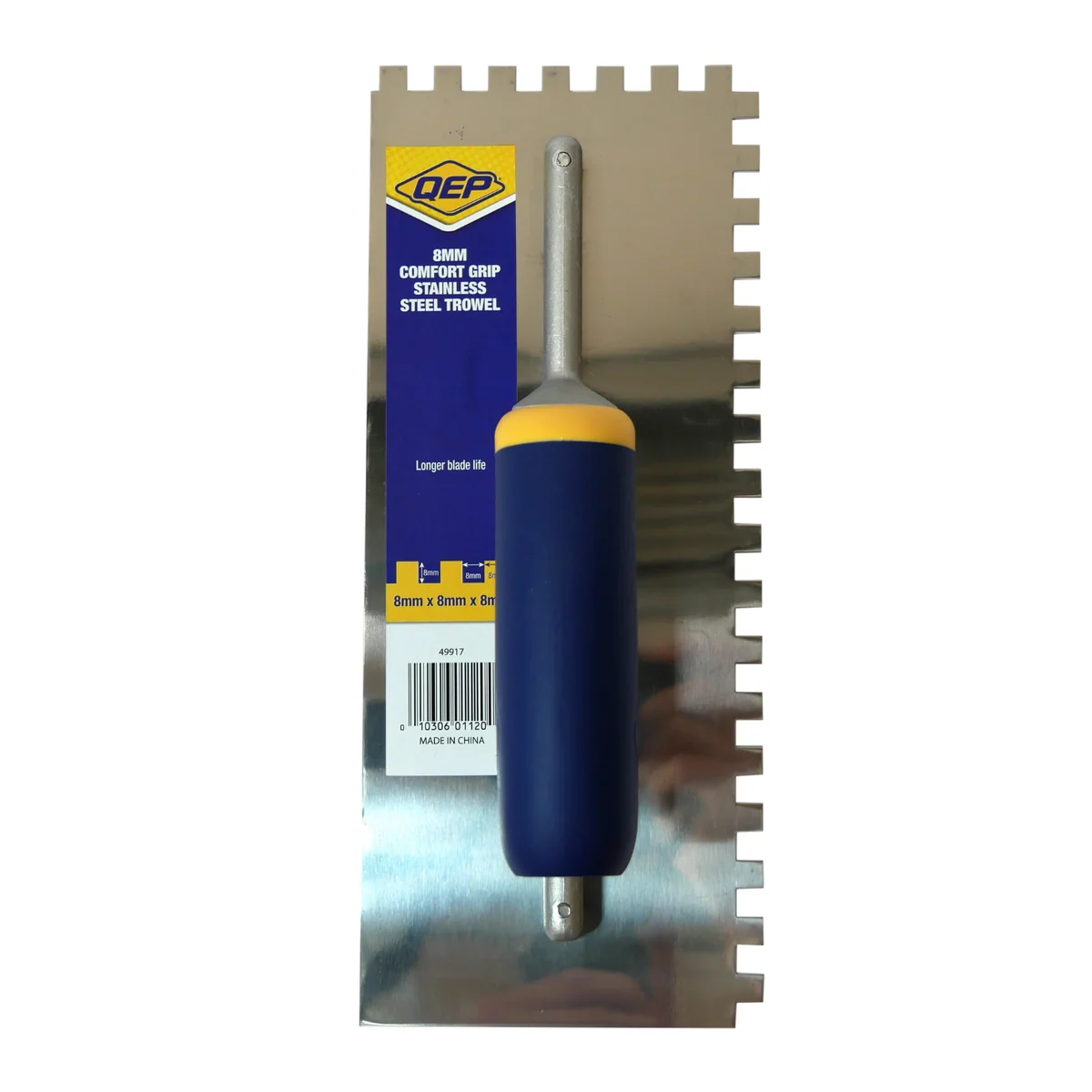 Qep 8mm Square Notch Stainless Steel Trowel - 280mm x 115mm - Durable Design - Image 2