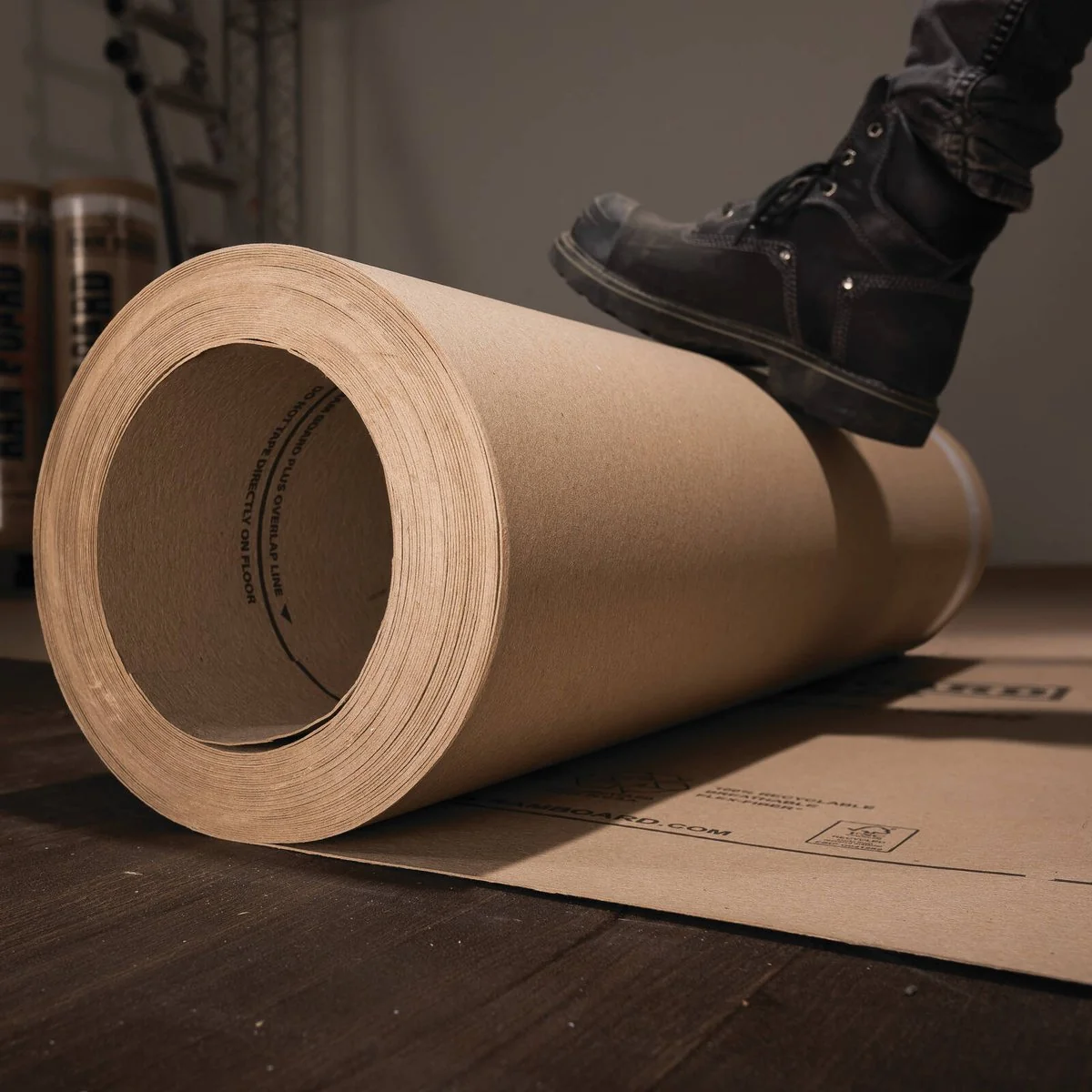 Ramboard Temporary Floor Protection - 38" x 100' - Flex-Fiber - Pre-Taped - Image 2