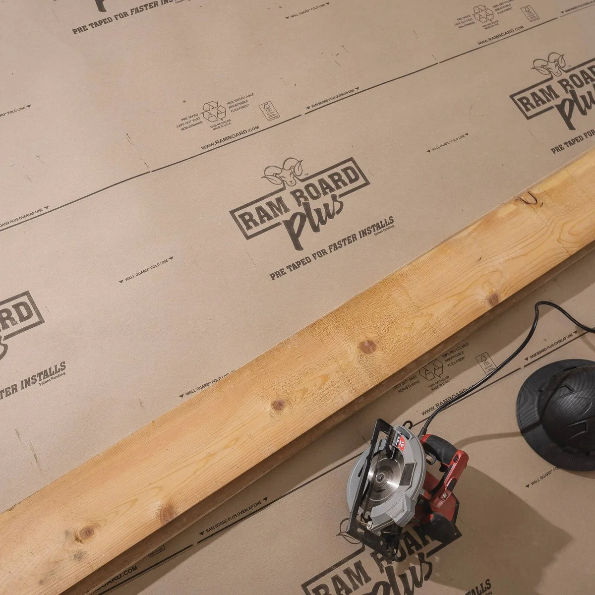 Ramboard Temporary Floor Protection - 38" x 100' - Flex-Fiber - Pre-Taped - Image 4