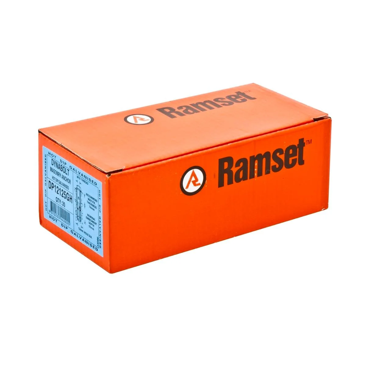 Ramset Dynabolt Plus Hex Nut Bolt 12 x 125mm 20 Pack - Galvanised