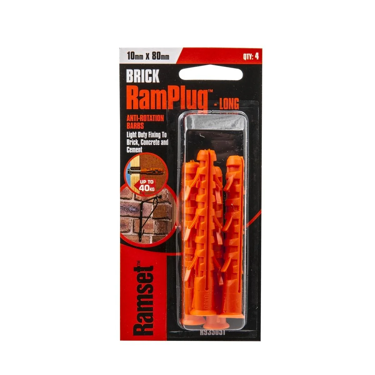 Ramset Long Anchor Ramplug 10 x 80mm Nylon 4 Pack Benefits