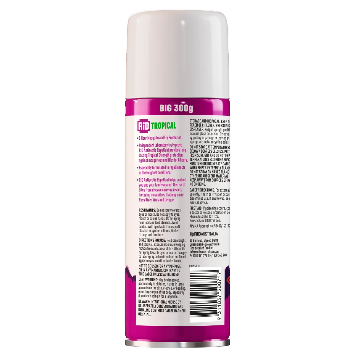 RID Tropical Antiseptic Bite Protection - 300g - DEET - 8 Hours Protection - Image 2