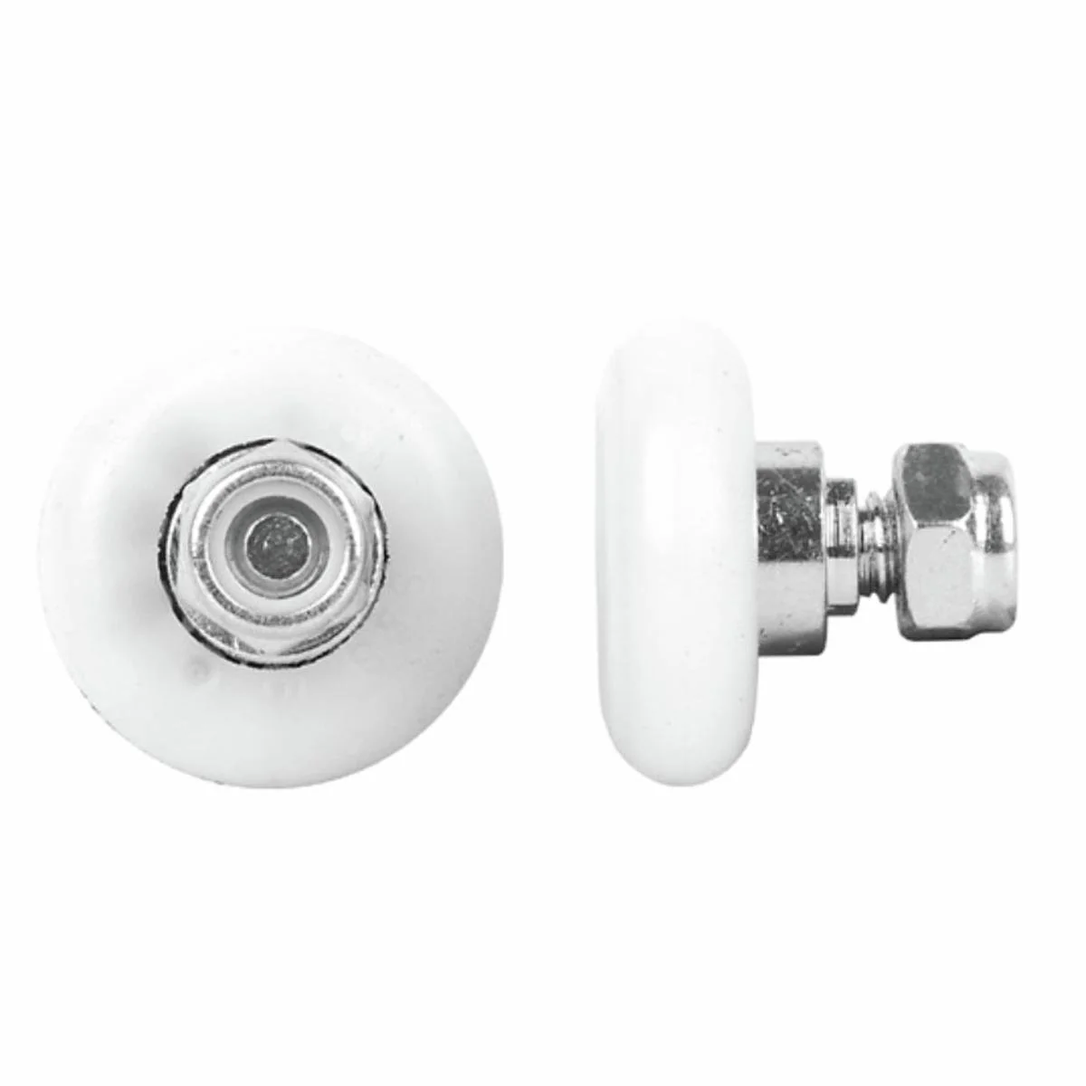 Rolltrak 19mm Acetal Convex Roller - 8kg Load - Threaded Stud - White