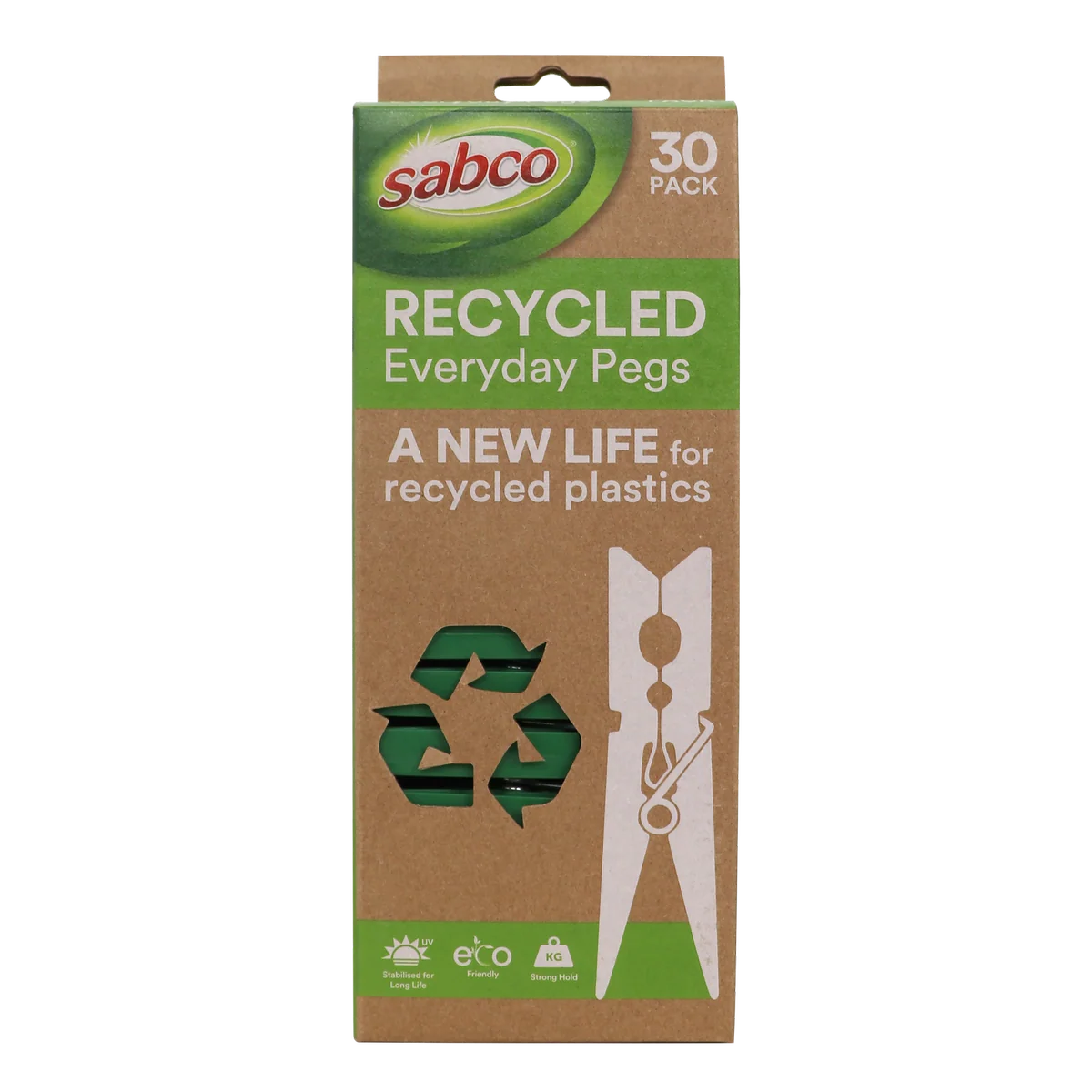 Sabco Everyday Pegs - 30 Pack - Durable UV Stabilized - 90mm x 235mm