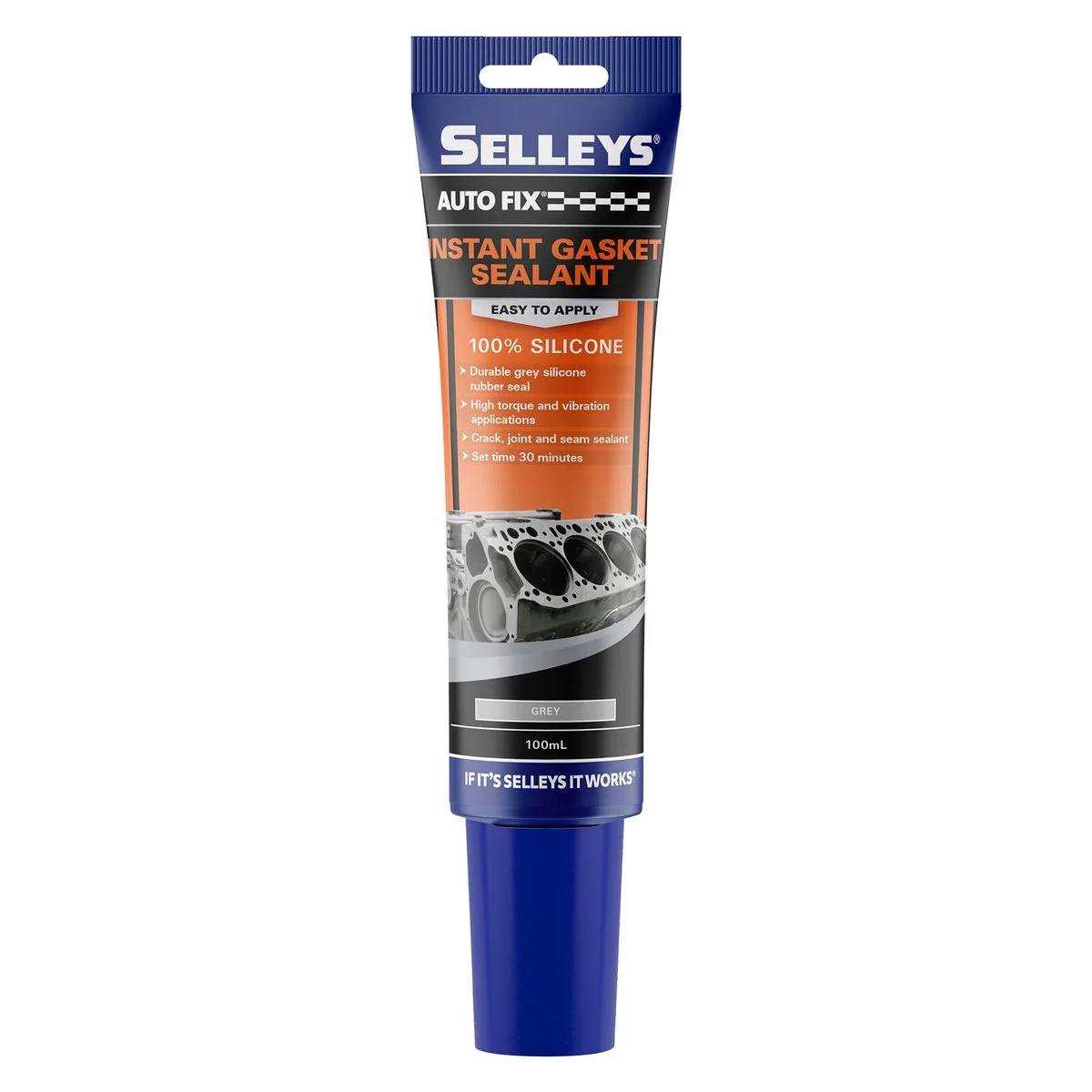 Selleys Autofix Instant Gasket Grey - 100ml RTV Silicone Rubber Sealant