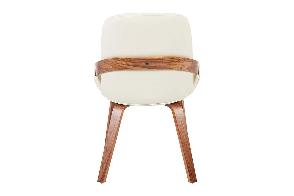 Set of 2 Shangri La Macarro Dining Chairs Beige Faux Leather - Image 7