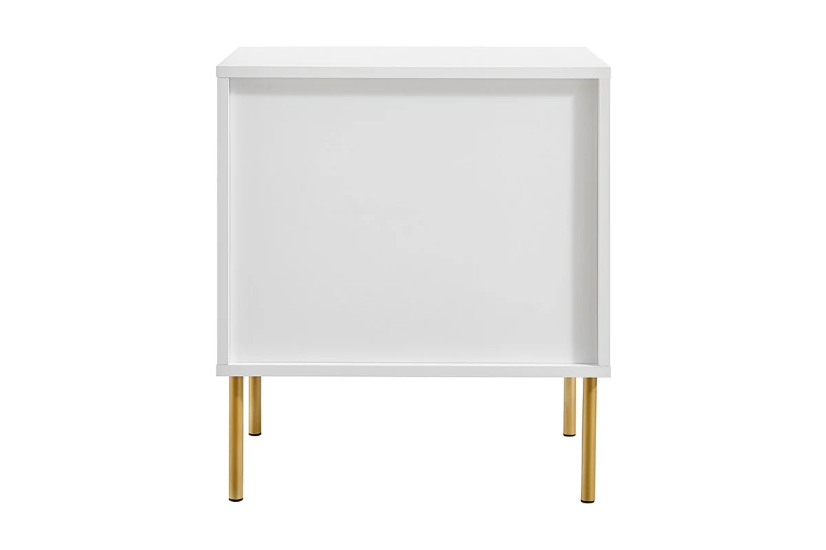 Shangri La Lilah 2 Drawer Ribbed Bedside Table White - Image 5