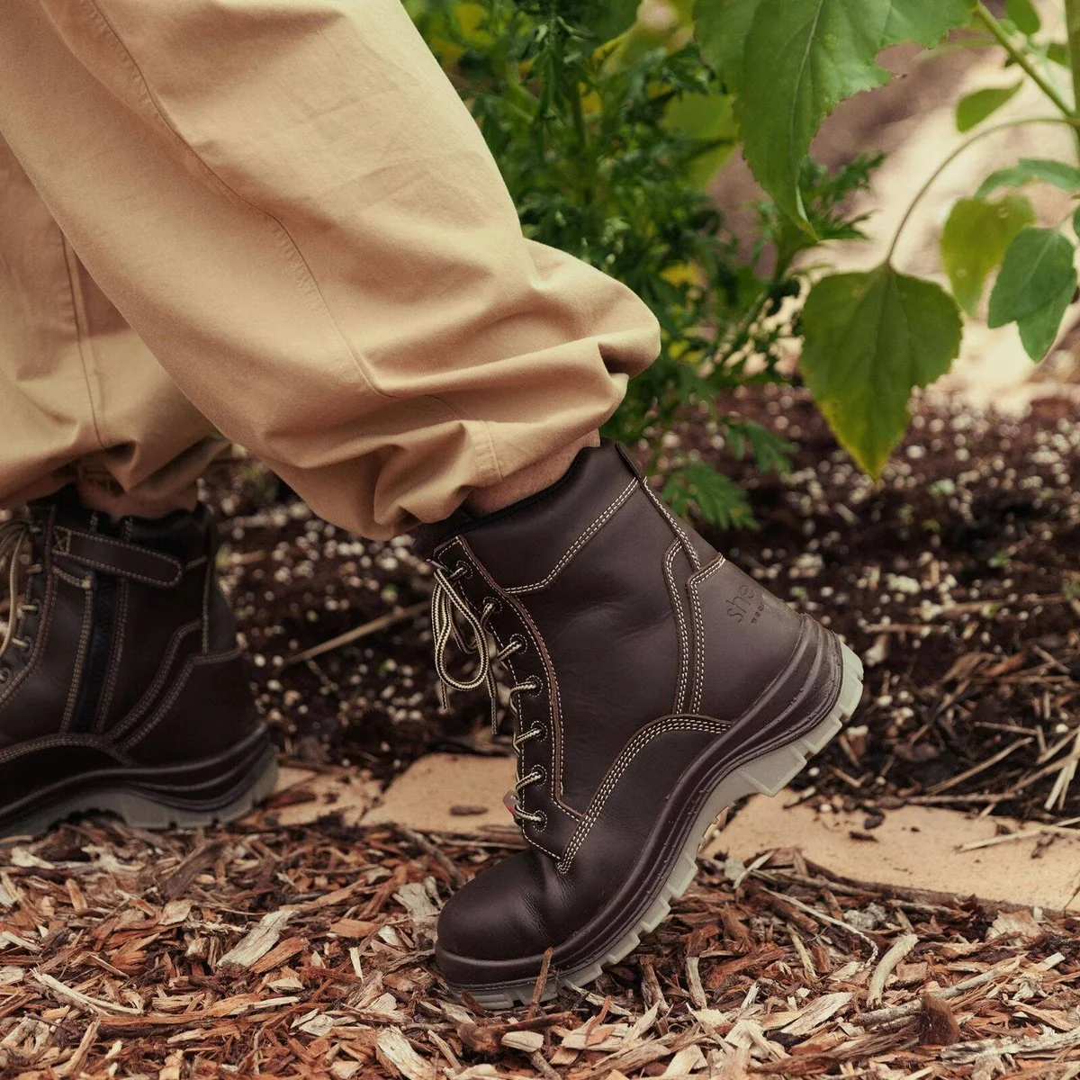 Shewear Pursues Brown Womens Safety Workboots Size 6 - Water-Resistant - Slip Resistant - Image 4