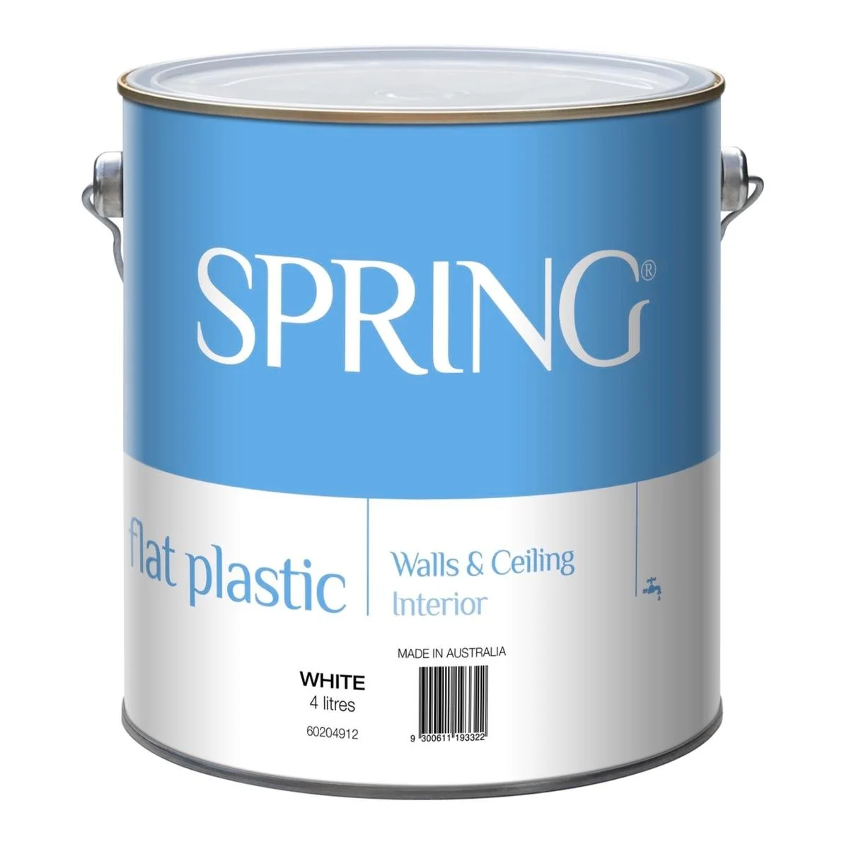 Spring Interior Acrylic Flat Paint 4L White Flat Finish Easy Clean