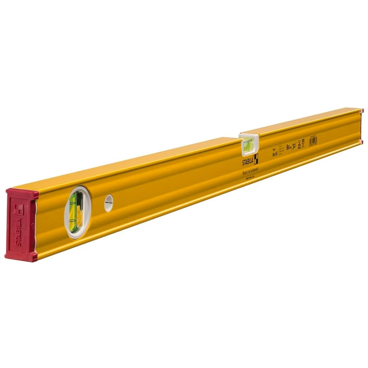 Stabila 800mm Type 80 AS Spirit Level - 2 Vials - Reinforced Aluminium