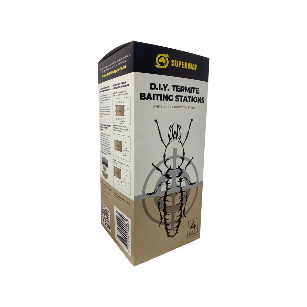 Superway DIY Termite Bait Station 4 Pack - 155mm x 350mm x 155mm - Outdoor Use - Image 2