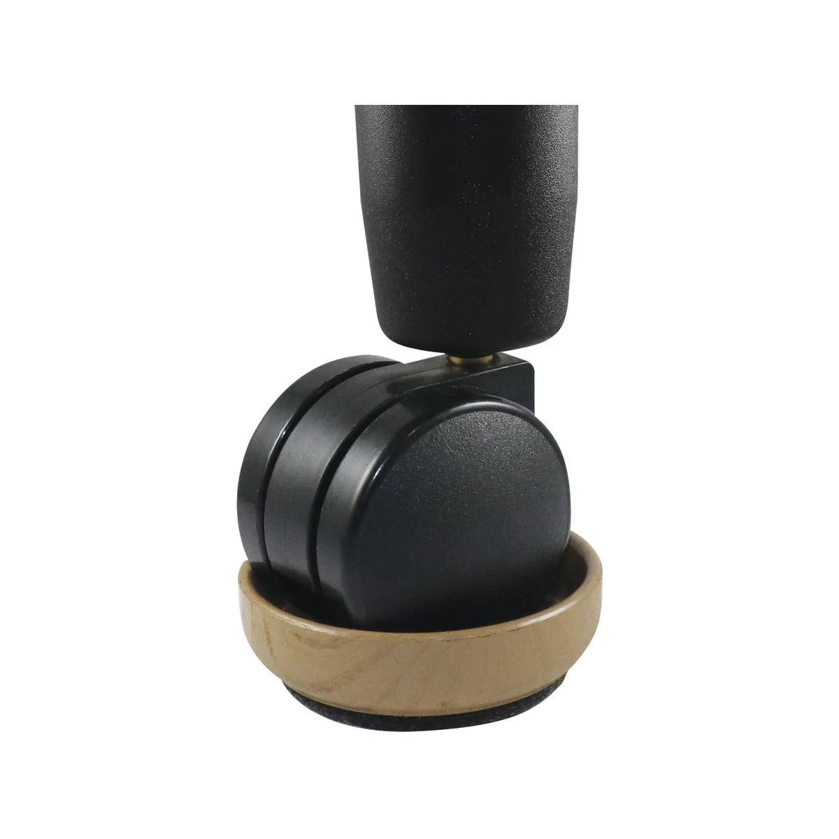 Surface Gard Round Felt Base Castor Cup 4 Pack - Dark Wood Effect - 66mm - Image 2