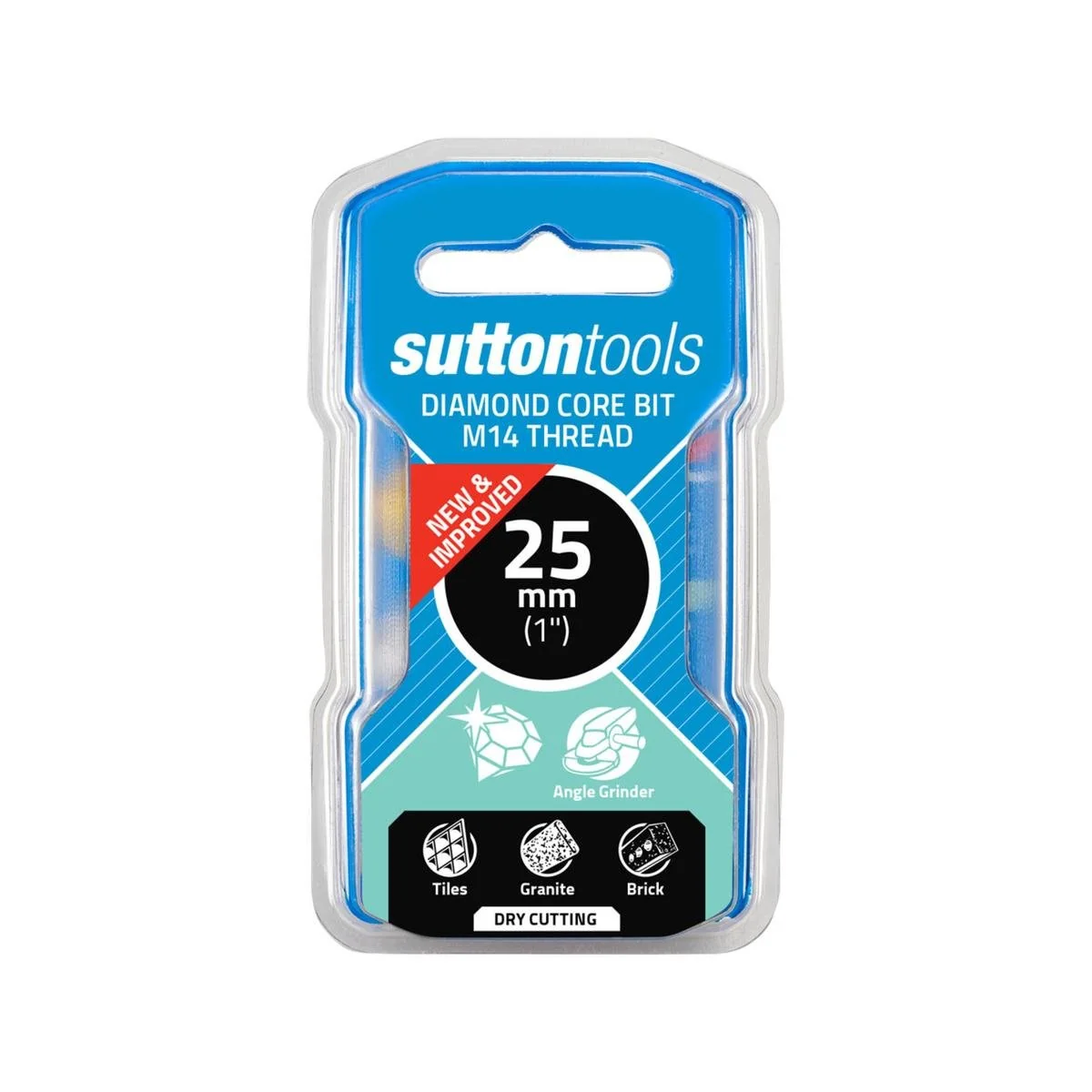 Sutton Tools 25mm M14 Diamond Core Bit - Steel - 35mm Depth - Durable