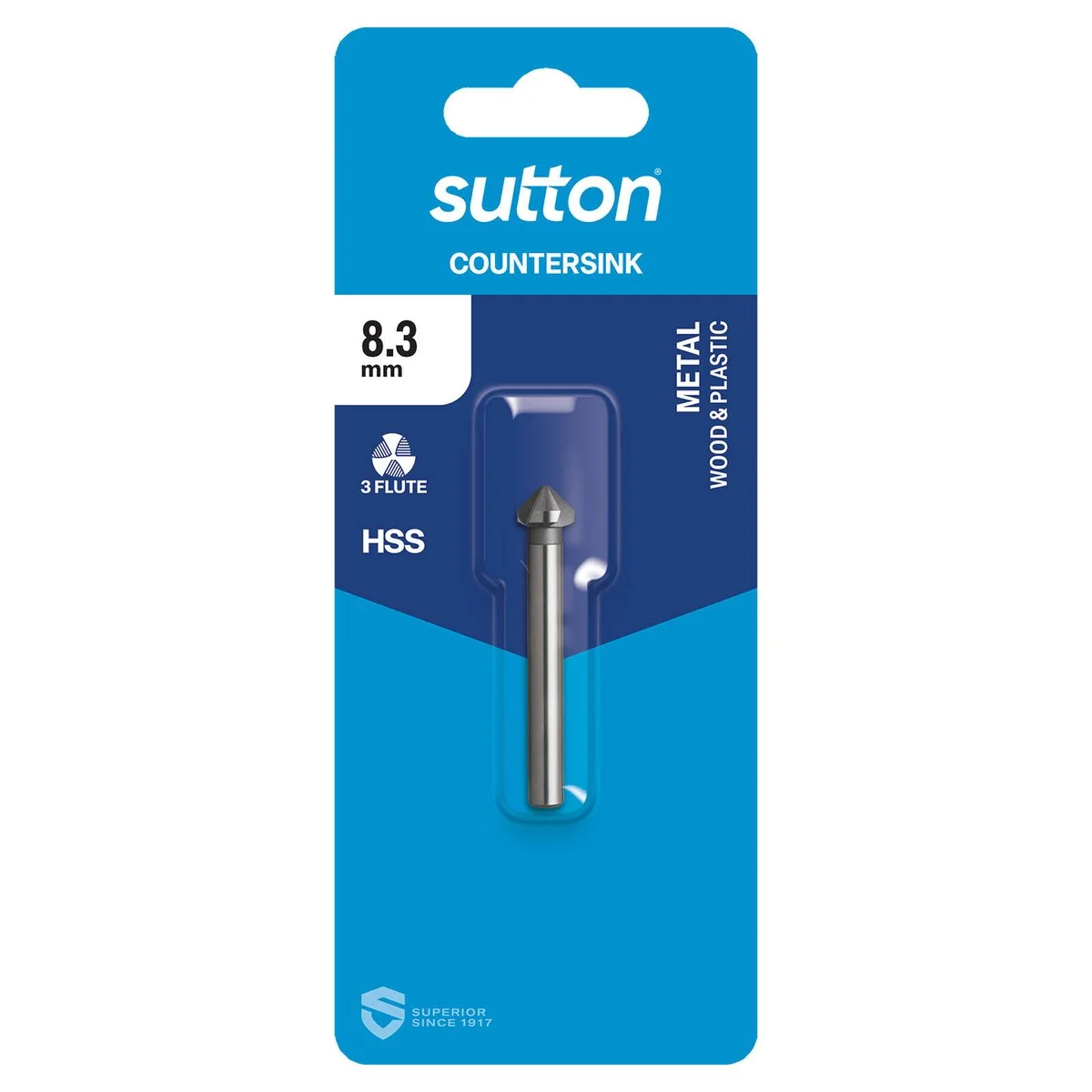 Sutton Tools Countersink Bit - 8.3mm - HSS - Three Flute