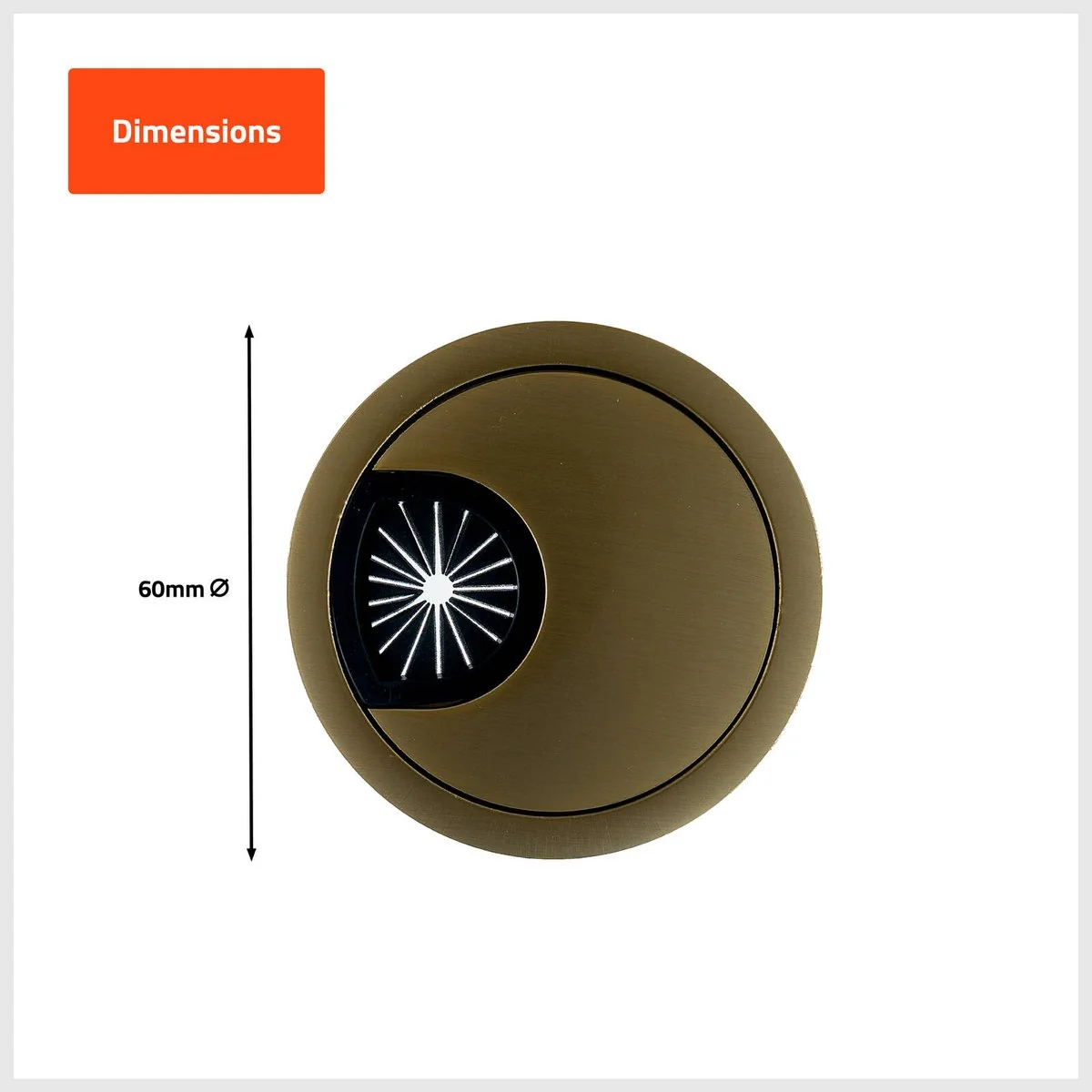 Taskmaster 60mm Brushed Brass Cable Duct 1 Pack - Cable Management Solution - Image 3