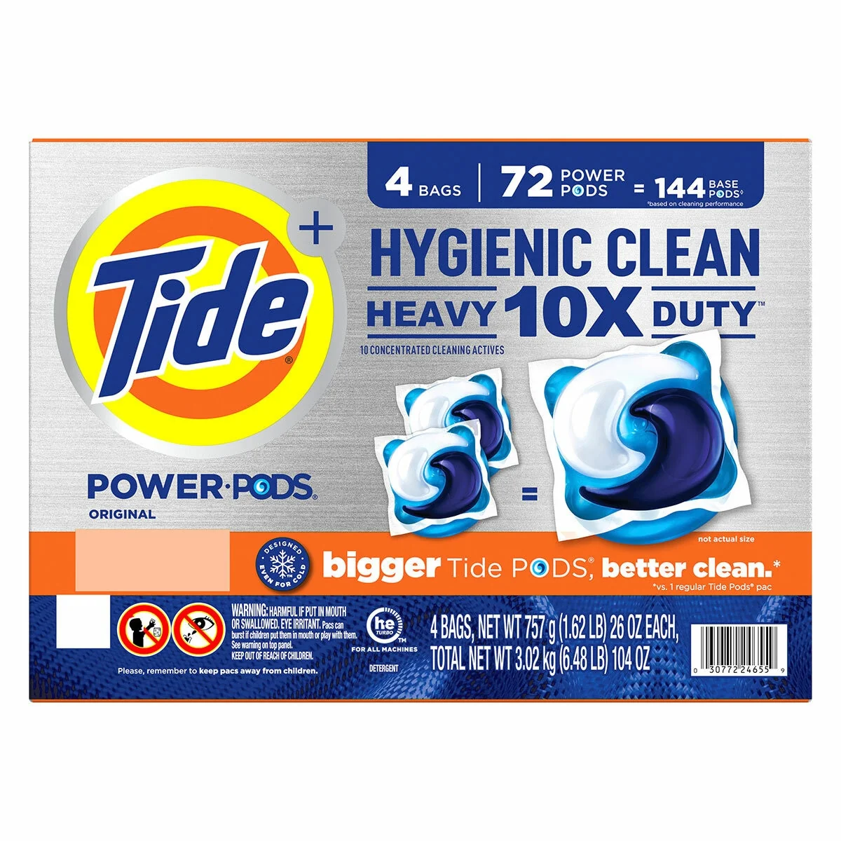Tide Hygienic Clean Oxi Odour Eliminator Power Pods 72 Count