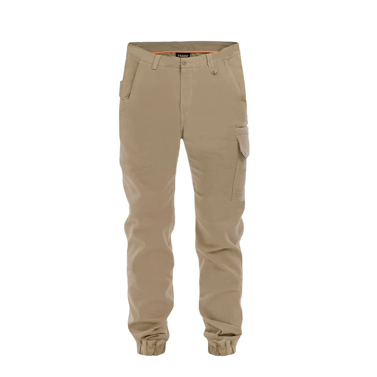 Tradie Core Khaki Skinny Cuffed Pant 77 - Flex Fabric - Cuffed Ankle Design
