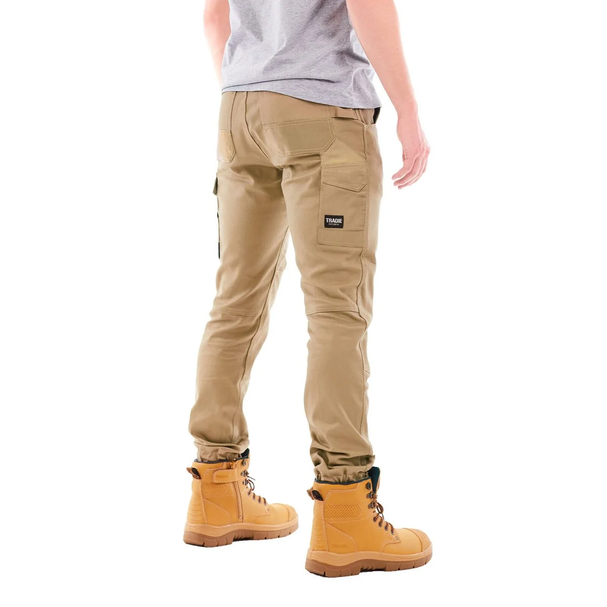 Tradie Core Khaki Skinny Cuffed Pant 77 - Flex Fabric - Cuffed Ankle Design - Image 4