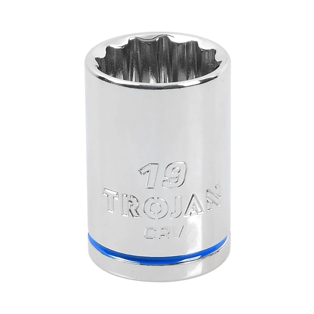 Trojan 19mm Socket 1/2 Drive - Polished Chrome Vanadium - Durable - 12-Point