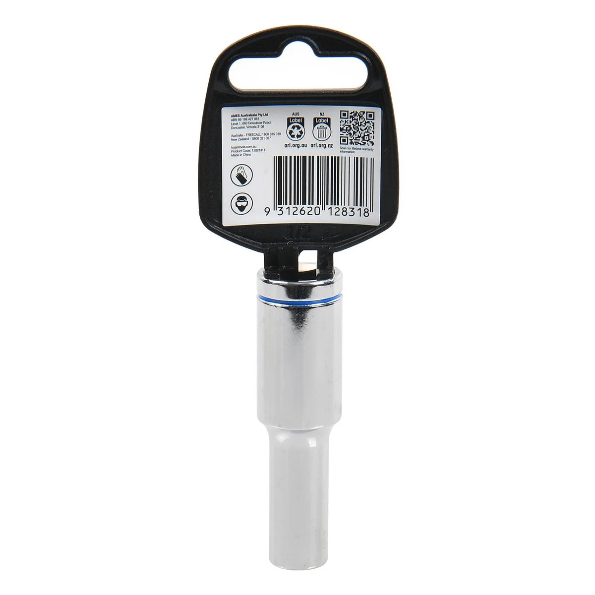 Trojan 9mm Deep Socket 1/2" Drive - Polished Chrome Vanadium - 12-Point Design - Image 3