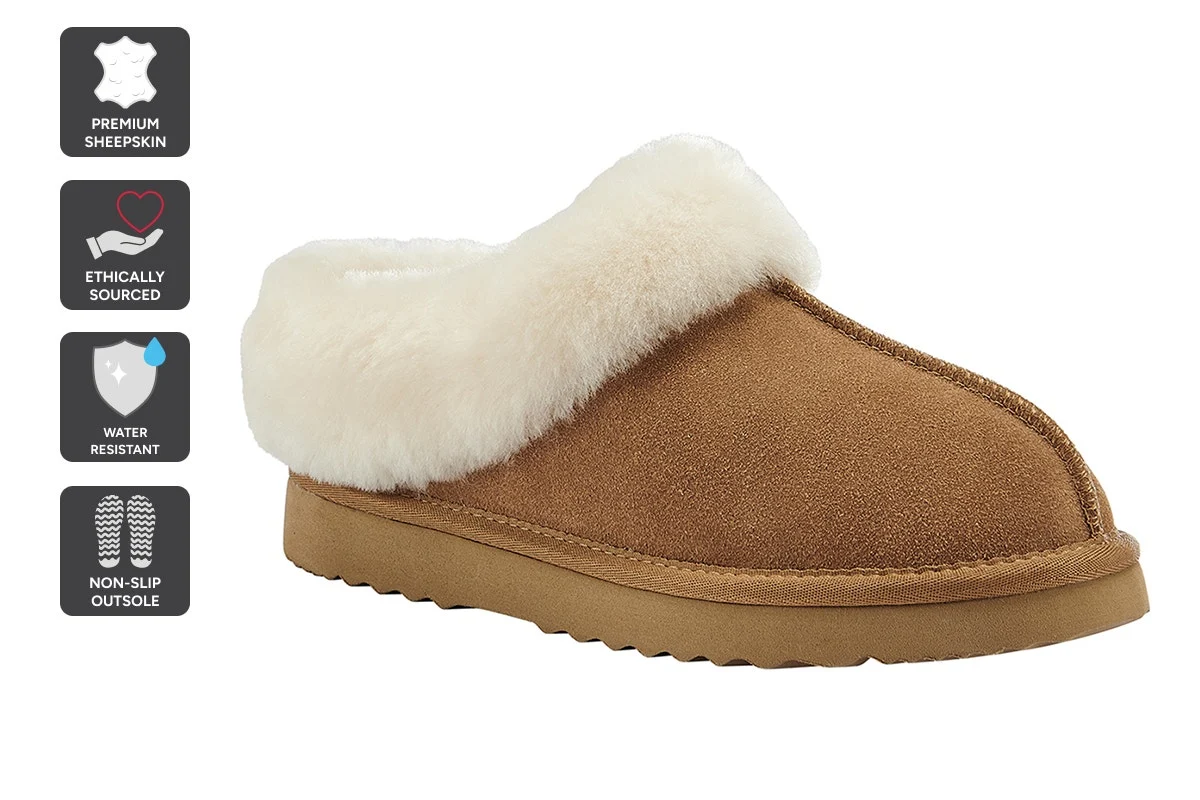 UGG Outback Fluffy Slip On Boot (Chestnut)