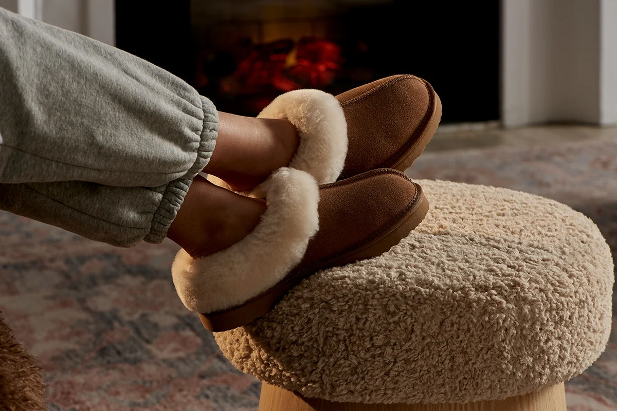 UGG Outback Fluffy Slip On Boot (Chestnut) - Image 6