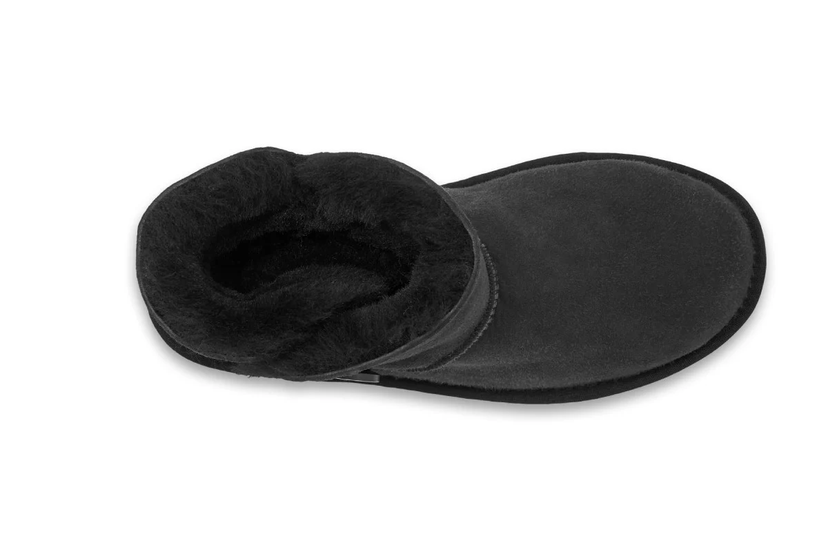 UGG Outback Premium Australian Sheepskin Short Button Boot Black - Image 5