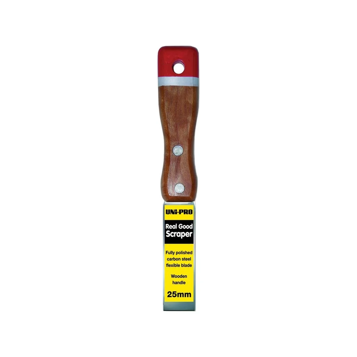 Uni Pro Paint Scraper 25mm Carbon Steel Wooden Handle Flexible Blade